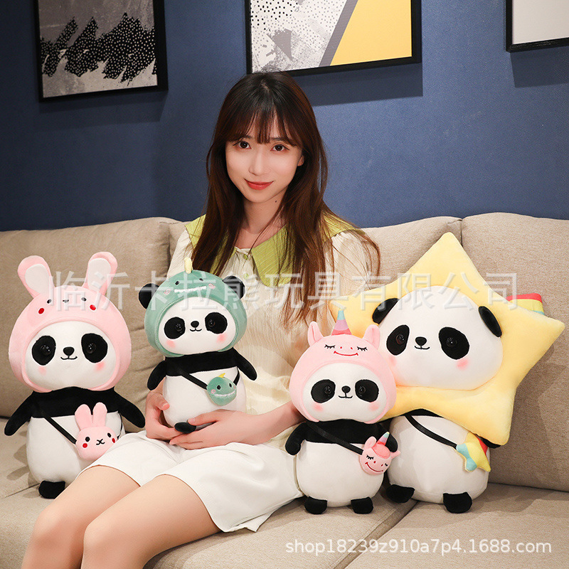 National Treasure Panda Plush Doll Stuffed Toy Sleeping Companion Pillow Comfort Doll Unicorn Cute