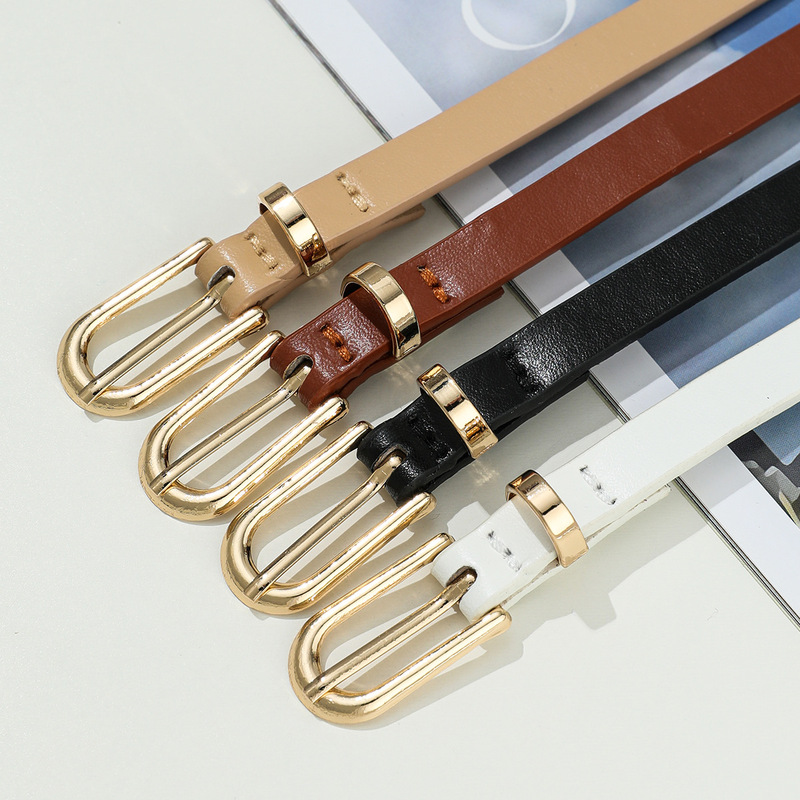 Multicolor Pu Small Belt Women's Jeans New Belt Women's Belt Versatile Korean Style Decorative Dress