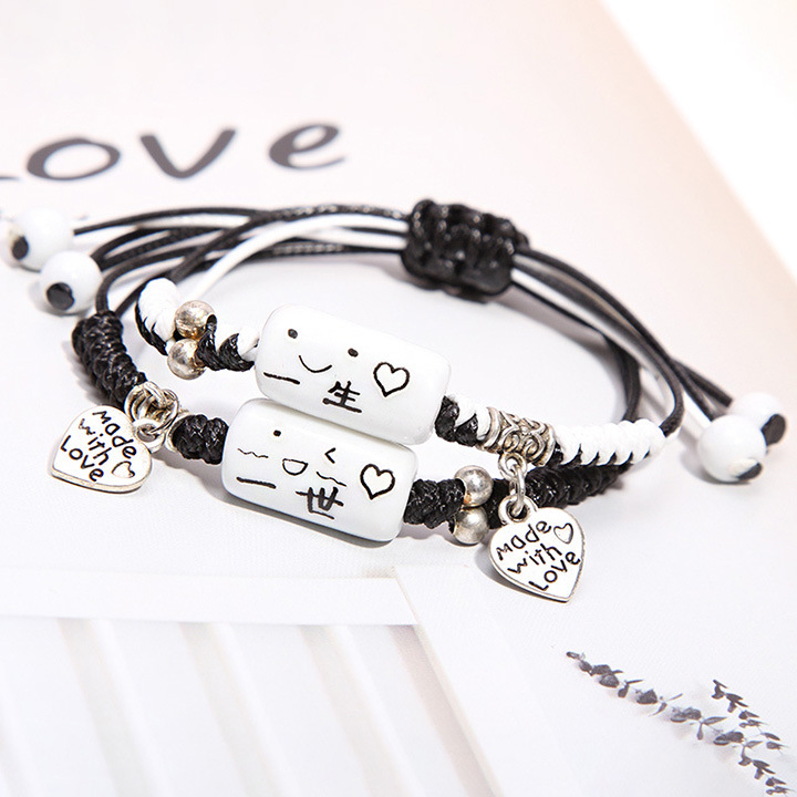 Simple Mori-style lifetime bracelet diy hand-woven student Bracelet girl boy couple hand rope pair