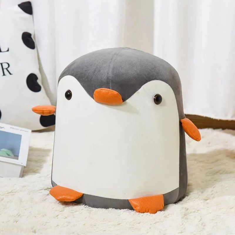 クリエイティブな漫画ペンギンのスツール、リビングルーム用の木製スツール、家庭用の低いスツール、玄関で靴を履き替えるためのスツール、子供用の漫画スツール|undefined