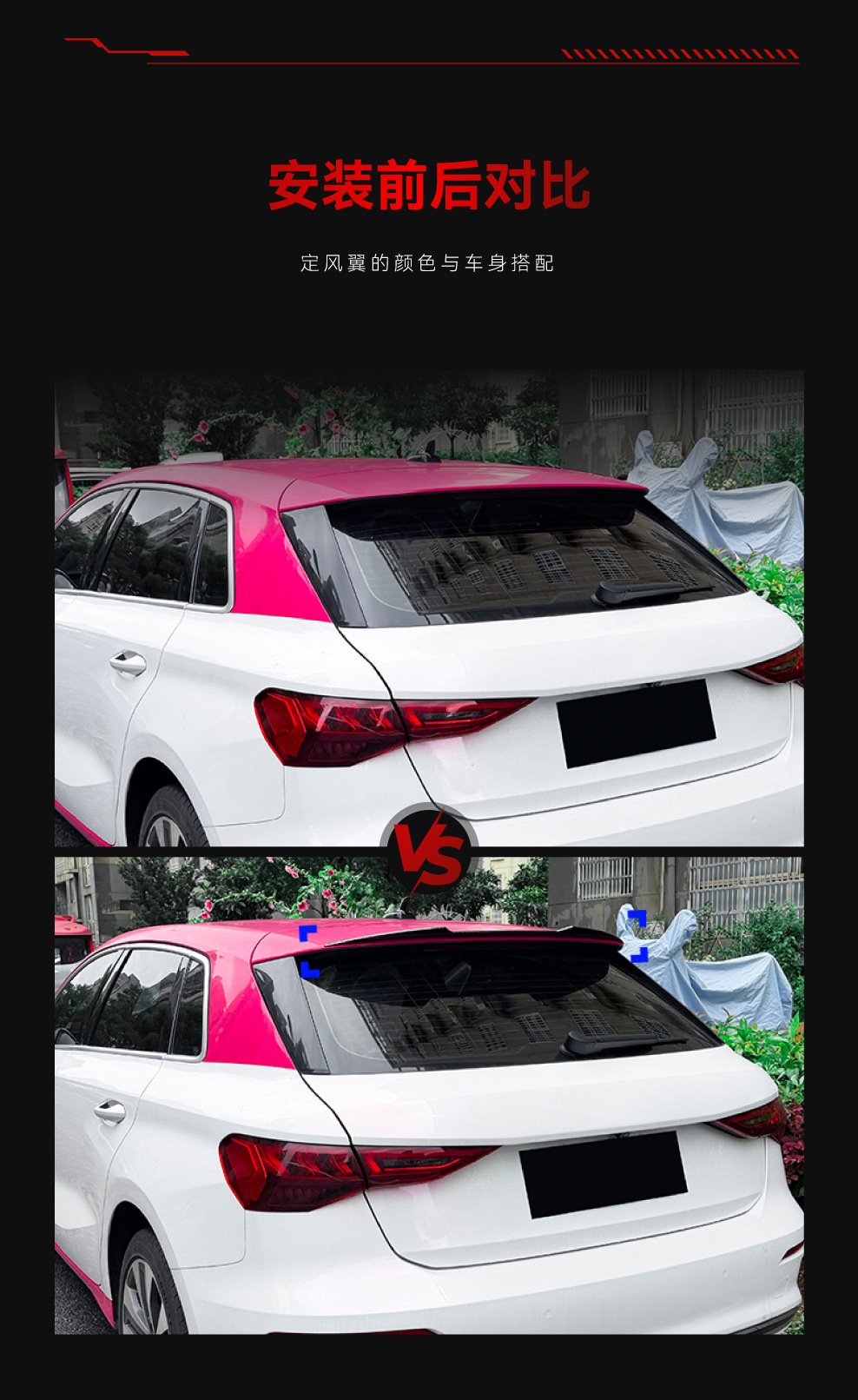 Applicable to 2021+ Audi A3 8Y Hatchback Standard Version Se Fixed Wing, Small Rear Wing, Roof Wing, Spoiler, Cross-Border Modification