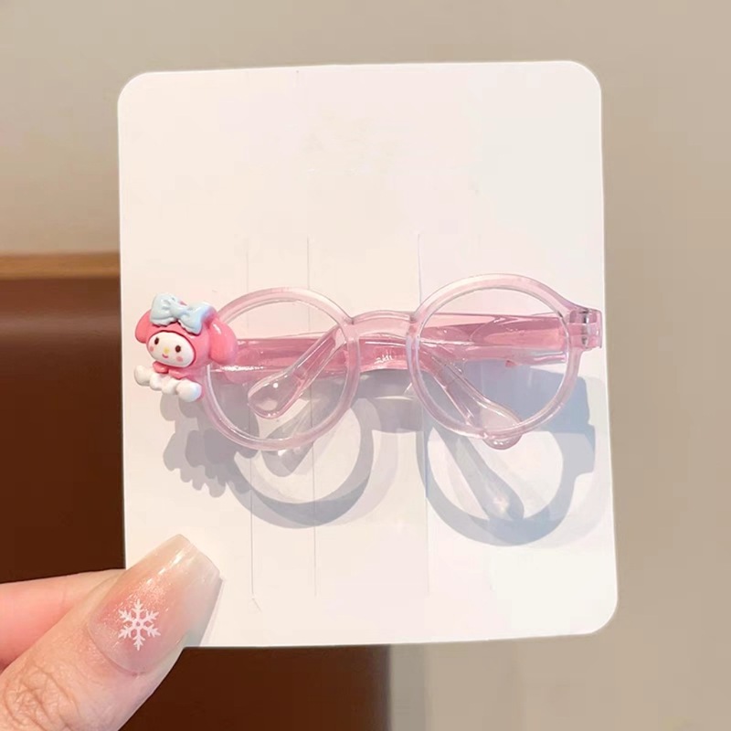 子供の漫画のクロミのメガネのヘアピンの女の子の甘いクールな個性のアイデアの髪飾りの赤ちゃんのかわいい前髪の髪飾り|undefined