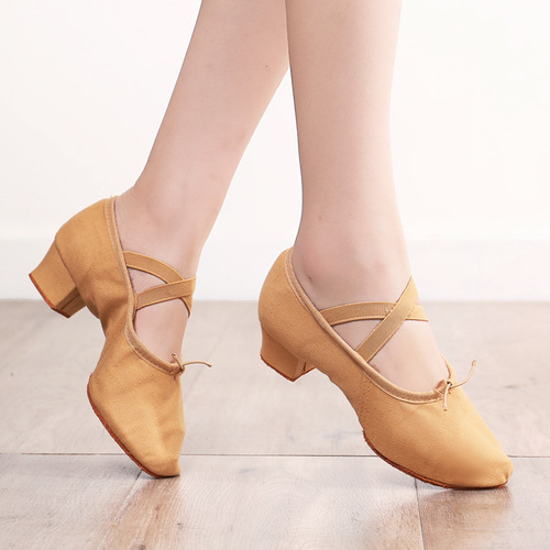 Dance Shoes for Women, Soft Sole with Heel, Teacher Shoes, Practice Shoes, Adult Ballet, Yoga, Gymnastics, Classical Dance, Black Heels, Wholesale