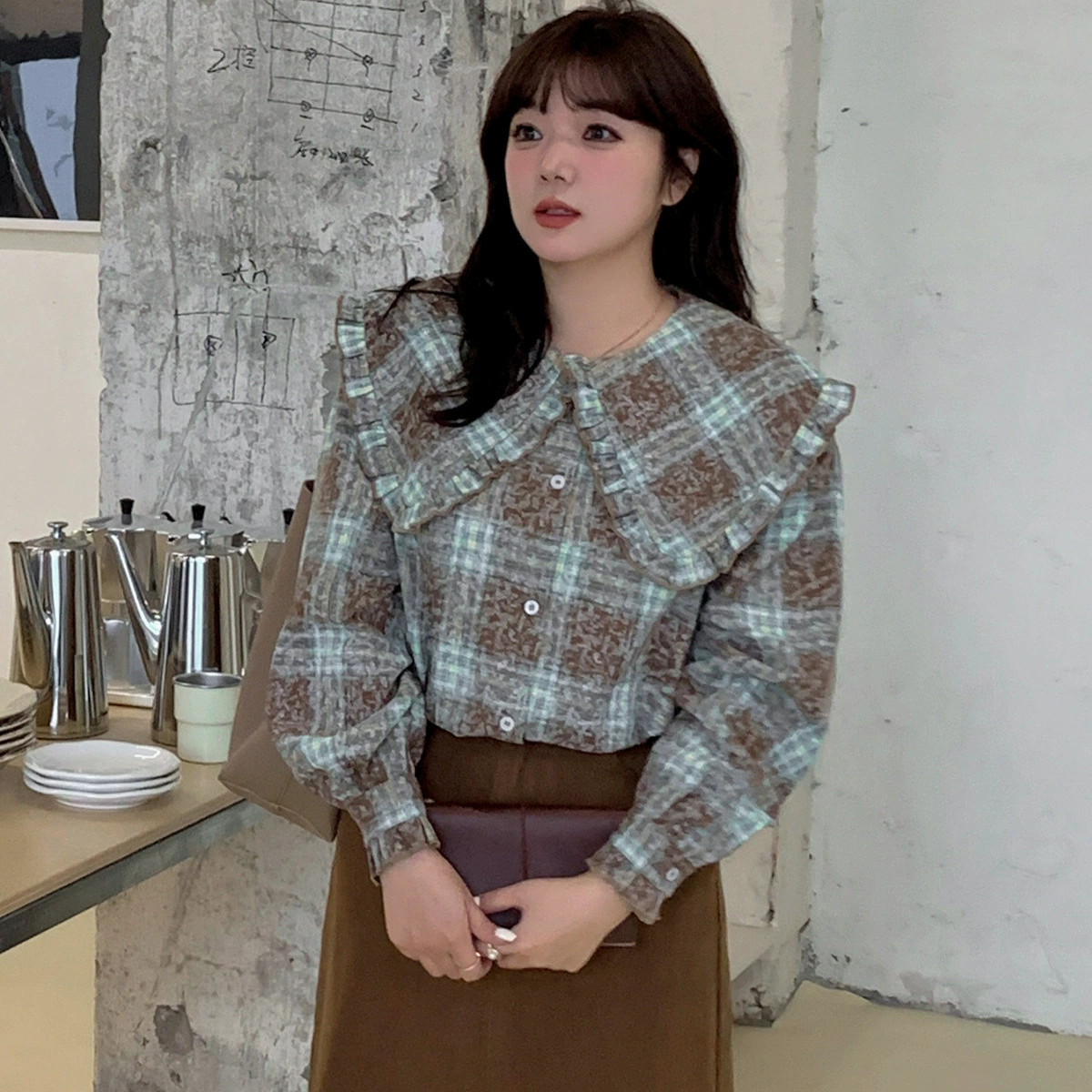 Shirt, Korean style, plus size
