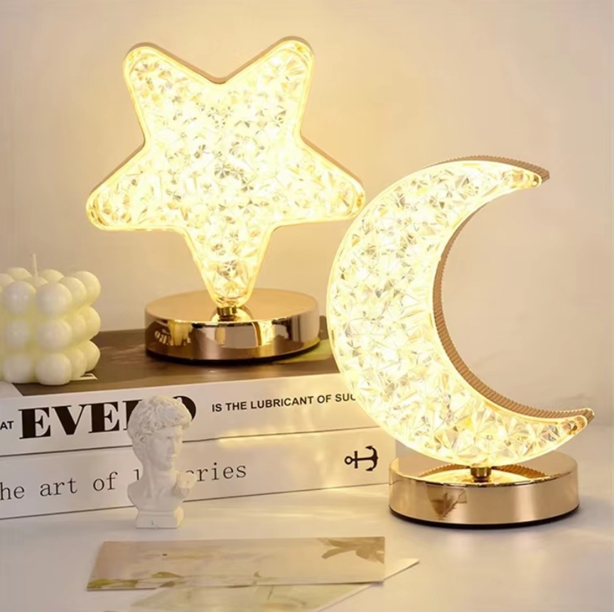 Regalos creativos Estrellas Luna Luz nocturna Lámpara de escritorio toque tricolor Luz de atmósfera Regalo de cumpleaños led