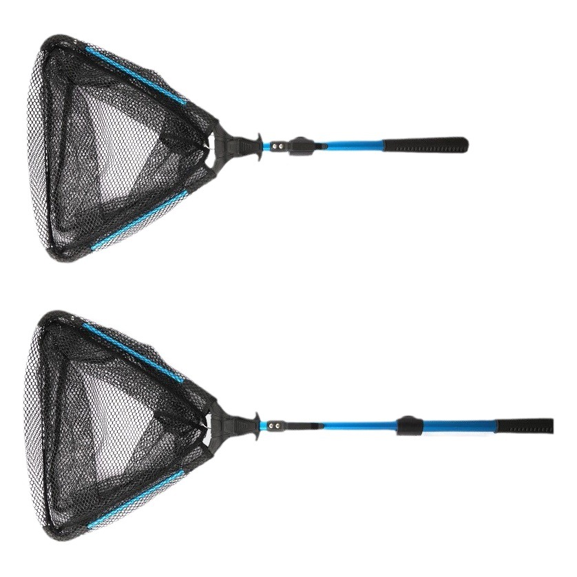 Pesca tiburón | Amazon aleación de aluminio retráctil triángulo plegable mano red Luya pesca red de refuerzo de pesca transfronteriza