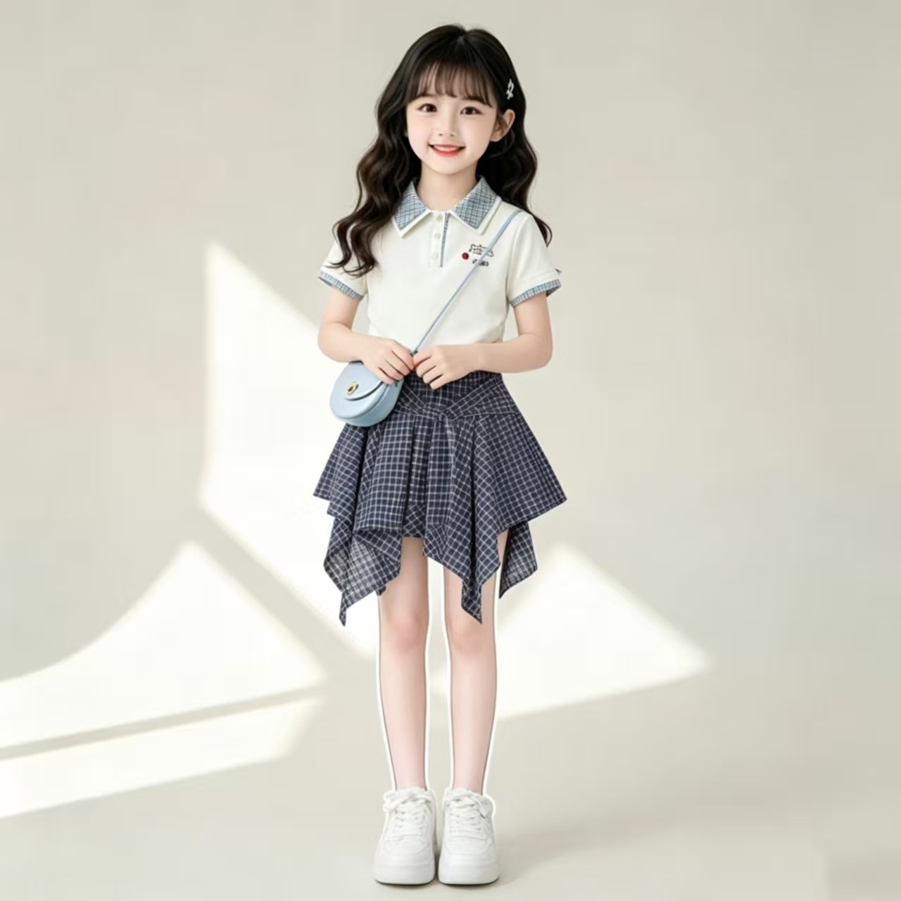 2026 New Summer Children's Dopamine Dress - High-End Elementary School Girl Set