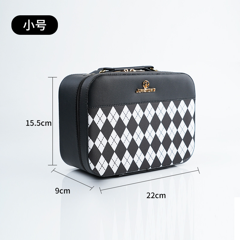 2024 nueva caja de cosméticos de alto valor caja de almacenamiento de cosméticos de gran capacidad caja de mano de regalo de cuero de PU