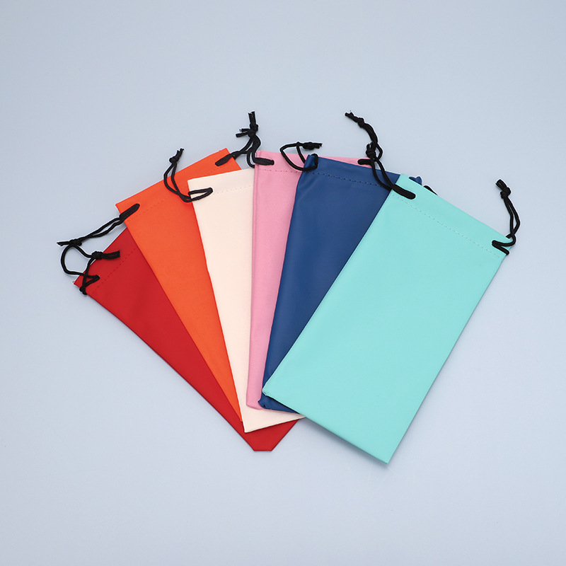 Color glasses bag glasses storage bag in stock wholesale drawstring storage fiber drawstring cloth bag solid color cloth bag