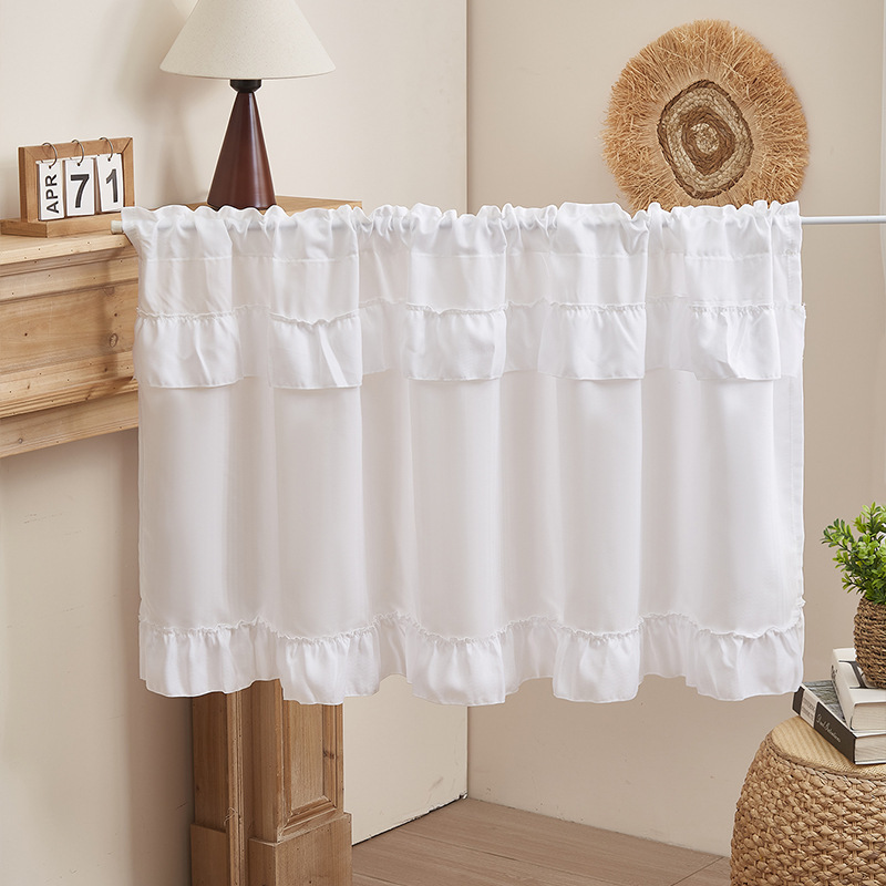New American White Phantom Yarn Kitchen Partition Curtain Coffee Curtain Door Curtain Bay Window Short Curtain Cabinet Decorative Half Curtain New American White Phantom Yarn Kitchen Partition Curtain Coffee Curtain Door Curtain Bay Window Short Curtain Cabinet Decorative Half Curtain