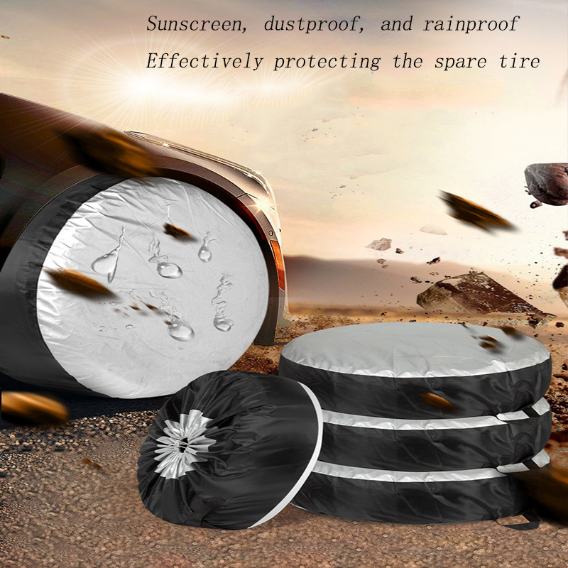 Cross-border automobile tire protection cover 210D Oxford cloth dustproof and waterproof spare tire cover snow tire protection storage cover
