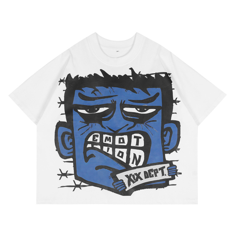 MIXED EMOTION 新作 25ss クロスボーダーホットダイヤモンドプリント アメリカのトレンドブランド スポーツストリート ハイストリート 半袖Tシャツ|undefined