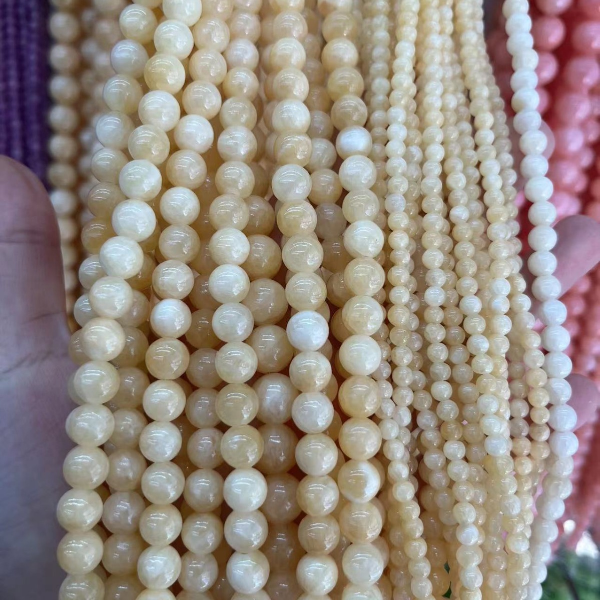 彩色玉髓散珠圓珠 DIY飾品配件廠家直銷直播貨源直播供貨6mm-14mm