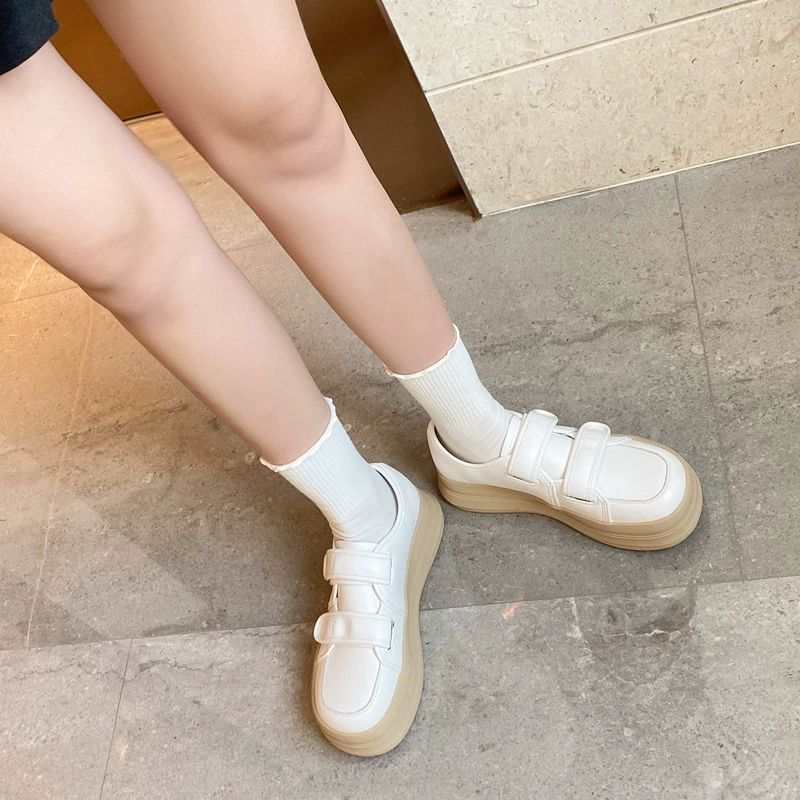 Супергорячие белые туфли Grape Mom в том же стиле на липучке на толстой подошве, женские осенне-зимние новые универсальные повседневные кроссовки с большим носком 2023 года