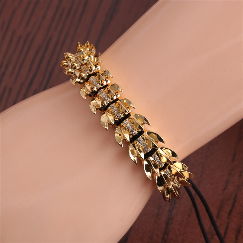 47g Weight Bracelets Classification Housewarming, Anniversary, Business, Wedding, Travel, Birthday, Festival Occasion Copper Material Skull Pattern Unisex Gender Fashion Style Green Color Fashion Skull Adjustable Copper Inlaid Zircon Bracelet 14