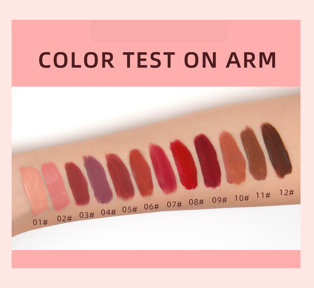 Carina QIBEST Matte Stick Cups, Lipgloss ist langlebig und verblasst nicht leicht, flüssiges Lippenstift-Set-Make-up_voghion.com