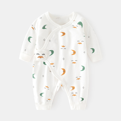 Newborn onesie baby boneless harem autumn and winter pure cotton newborn monk suit romper suit Velcro baby clothes