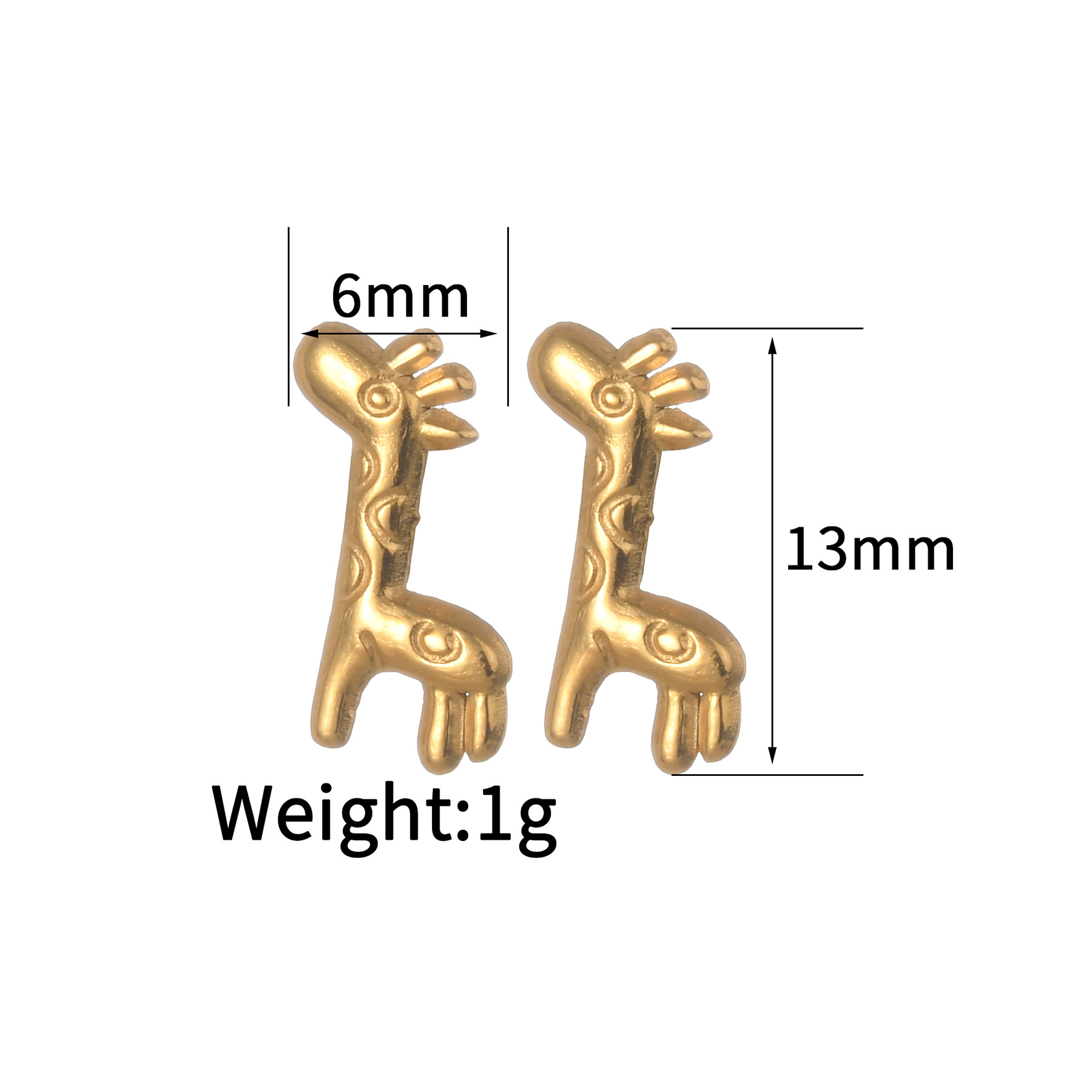 5g Weight 1 Pair Cute Animal Owl Bee Plating Inlay Titanium Steel Zircon 18K Gold Plated Ear Studs