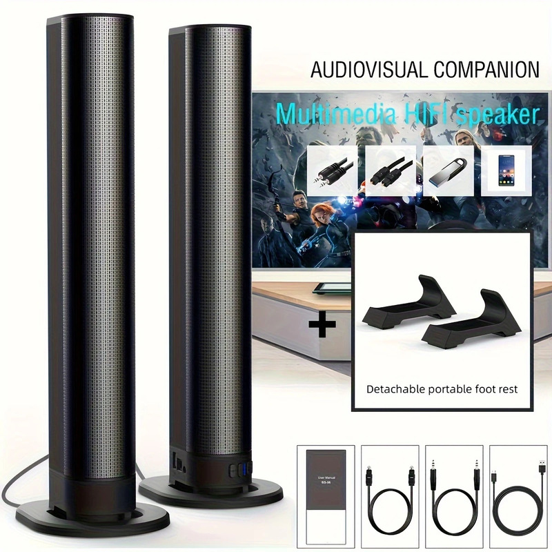 Wireless Bluetooth Tv Soundbar Speaker System Home Theater Subwoofer Sound Bar Portable