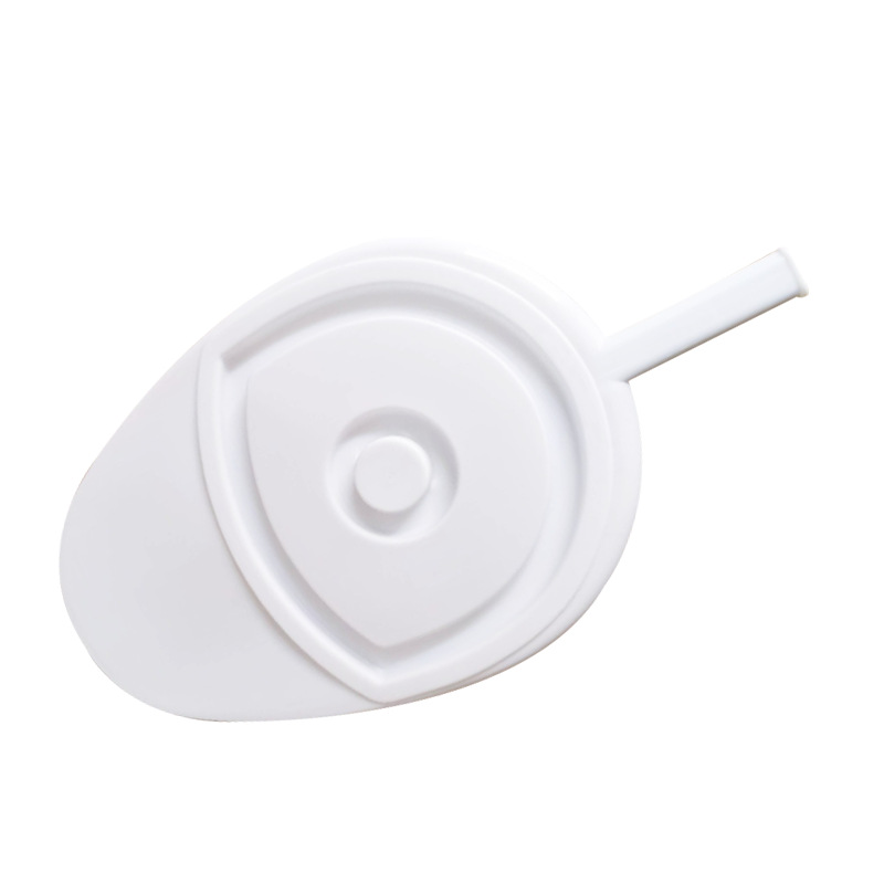 Orinal de plástico blanco horizontal con tapa orinal conveniente para los ancianos con mango engrosado suave orinal de pico de pato