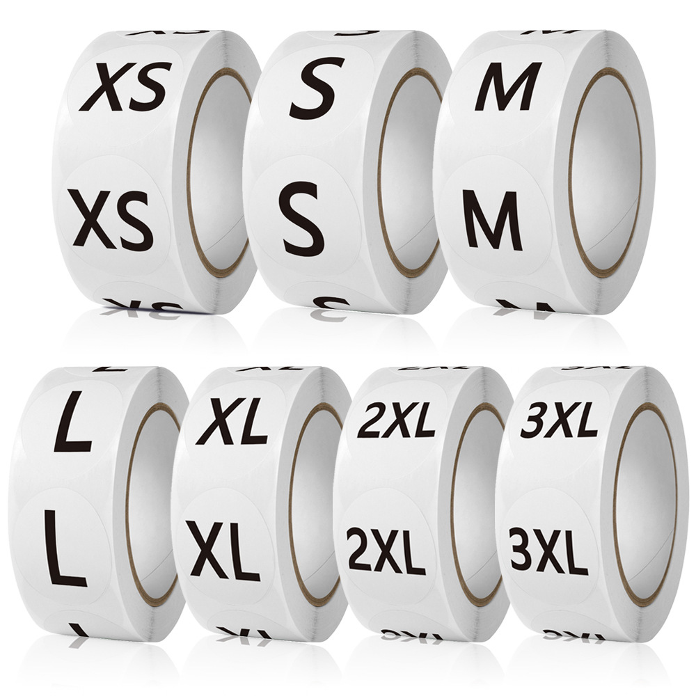 1 inch clothing clothing size label sticker wholesale shoe hat size model self-adhesive label sticker