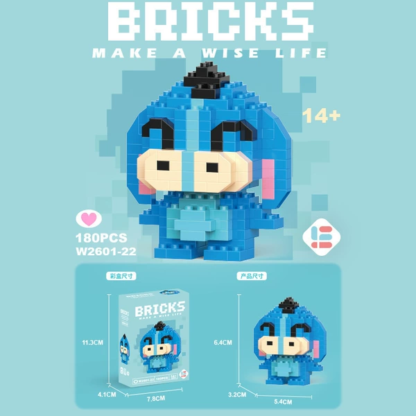 Mini vertical ear donkey 180pcs [Color Box Installation]