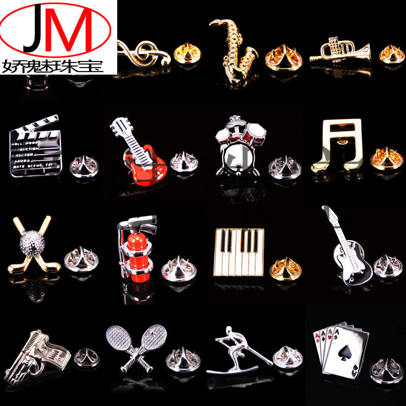 Glamour Jewelry Foreign Trade Explosions Men's and Women's High-end Music Brooch Clothing Collar Pin Backpack Badge Pin Wholesale Glamour Jewelry Foreign Trade Explosions Men's and Women's High-end Music Brooch Clothing Collar Pin Backpack Badge Pin Wholesale