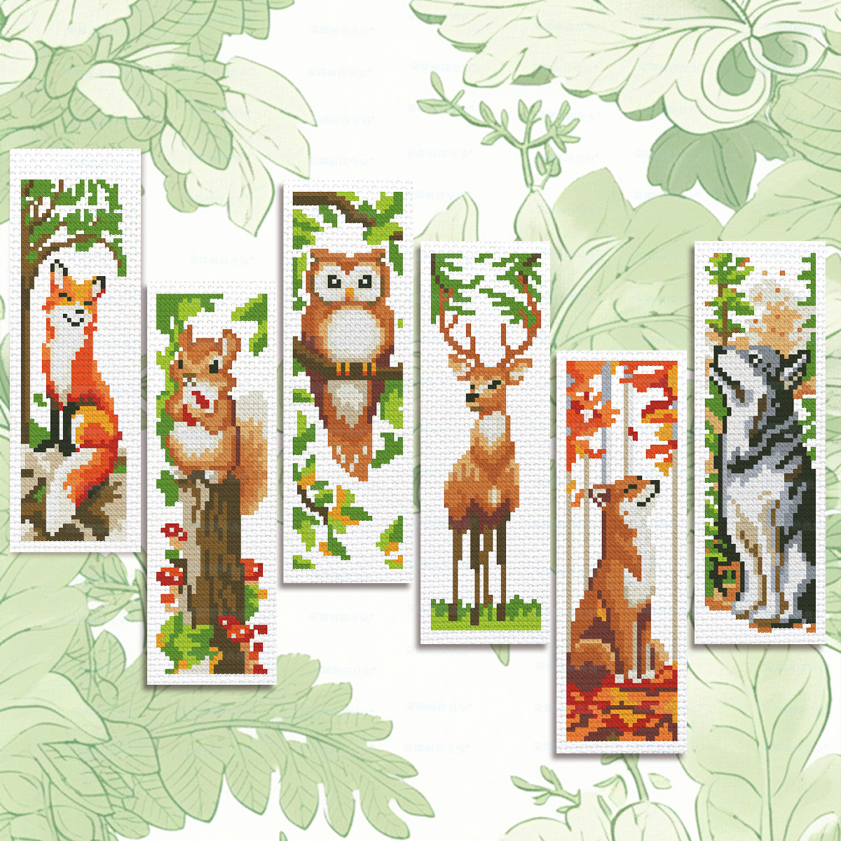 Mona Lisa Royal Bookmark-Colección de animales Dibujos animados lindos Sala de estar minimalista moderna Sala de estudio Bordado de hilo hecho a mano