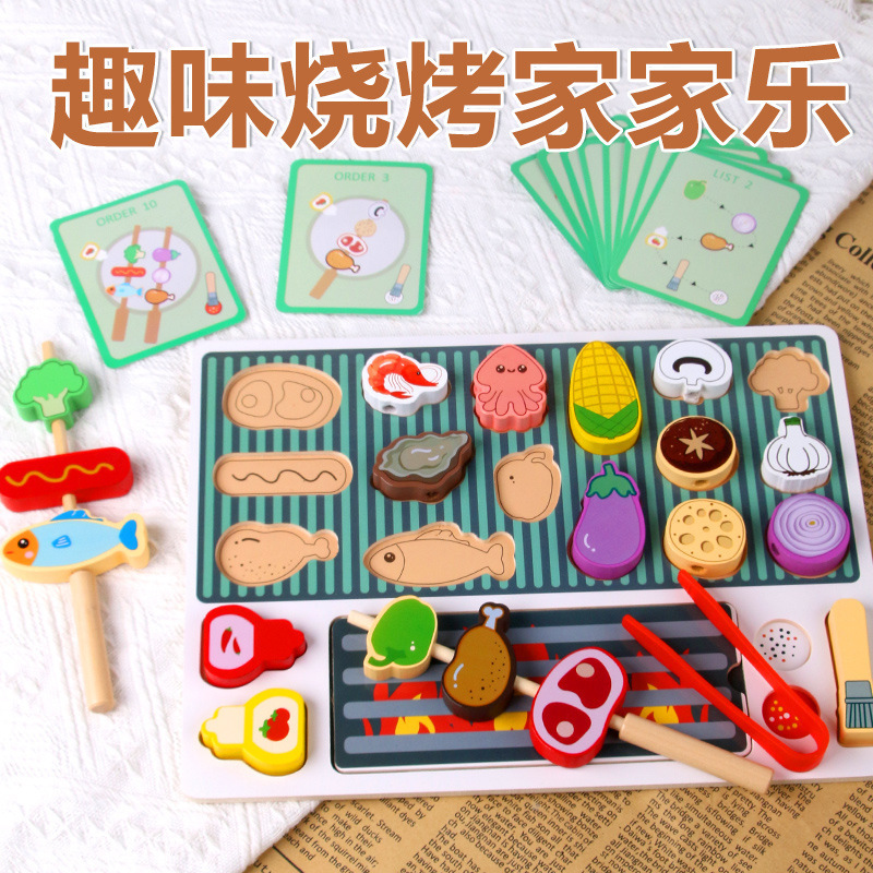 Wooden interactive table realistic family toy