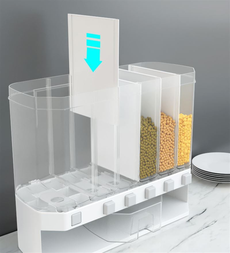 Rice Dispenser, Large Grain Container Storage Lid Measuring