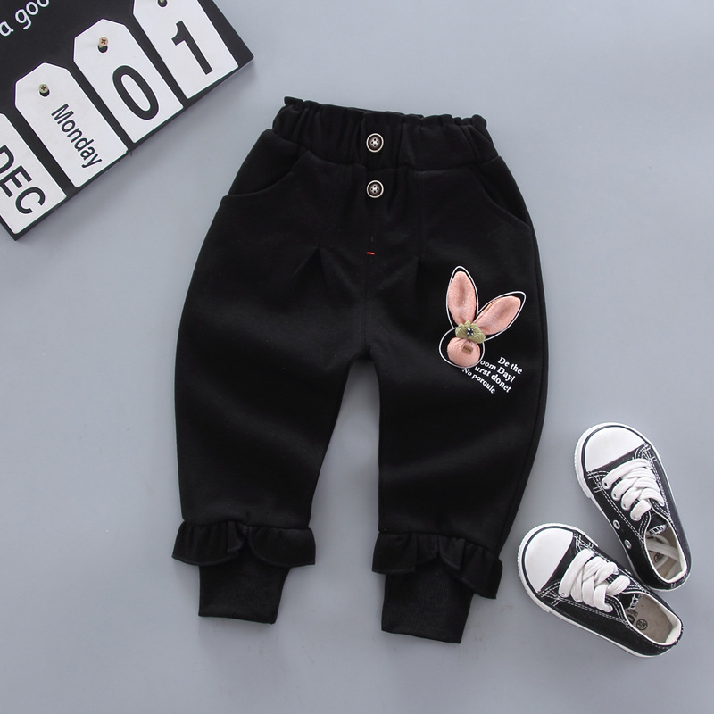 블랙 입체 토끼 머리 바지 싱글 피스