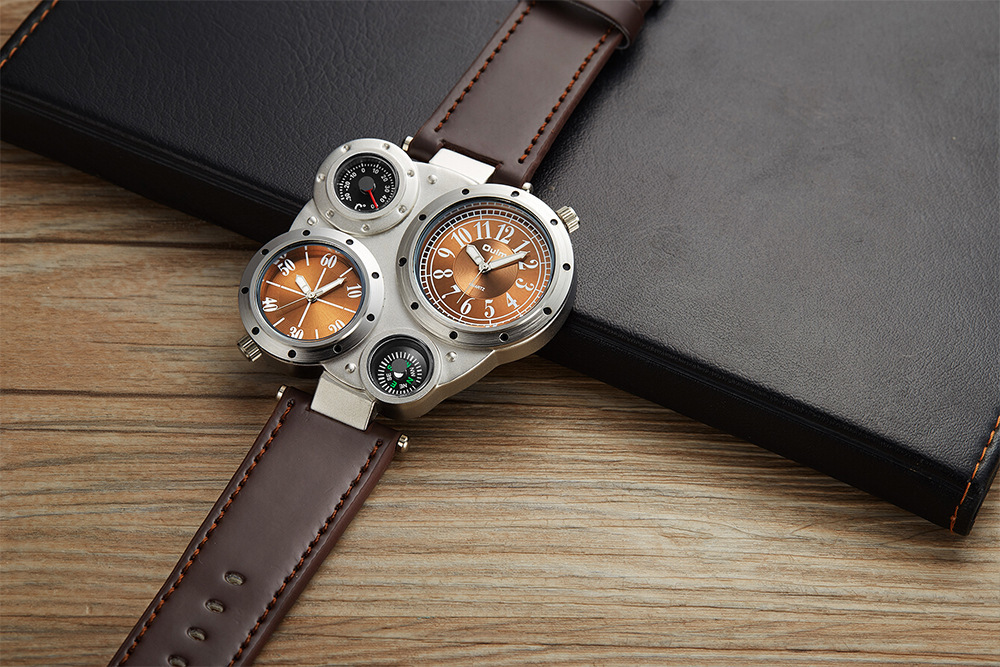 Buckle Buckle Style Diamond Dial Shape Holiday, Street Occasion Streetwear Compass Solid Color Buckle Belt Leather Strap Quartz Watch