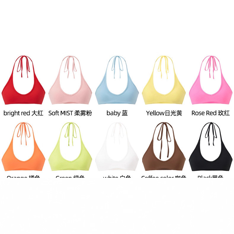 Layered Versatile U-Neck Halter Tie Bra for Women 2025 New Spring and Summer Inner Wear Outer Wear Tube Top with Exposed Navel Small Suspender
