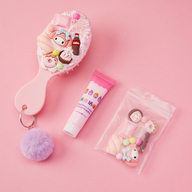 Dibujos Animados DIY crema pegamento masaje cojín de aire peine mini lindo hecho a mano airbag peine regalo para novias