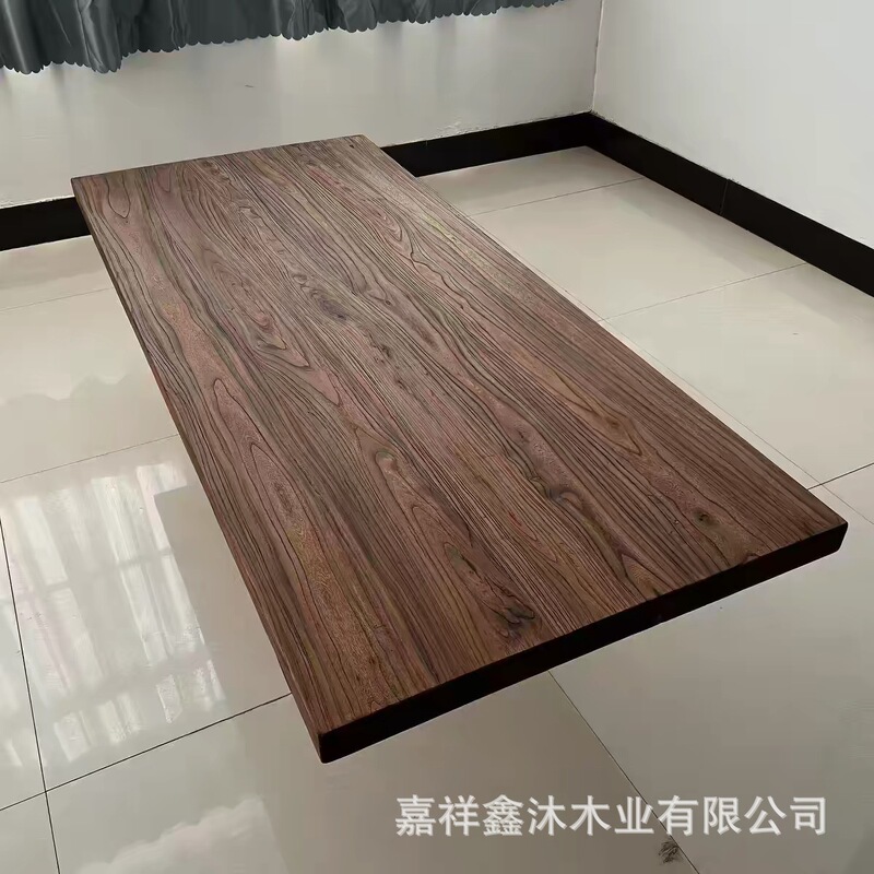 Old Elm Wood Furniture Tabletops, Solid Wood Boards, Weathered Old Door Panels, Natural Wood Boards for Interior and Exterior Decoration, Wood Flooring