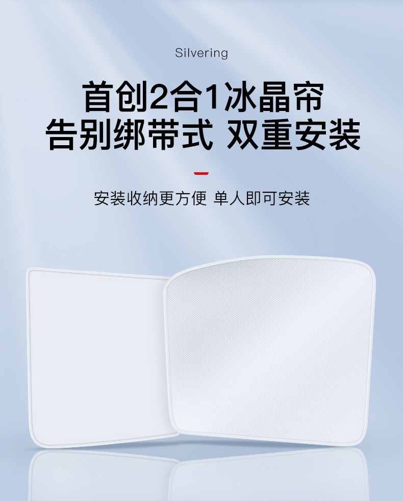Suitable for Tesla Model Y New Version Sunshade M3 Ice Crystal Double-Layer Segmented Sunroof Sun Protection Magnetic Insulation Curtain