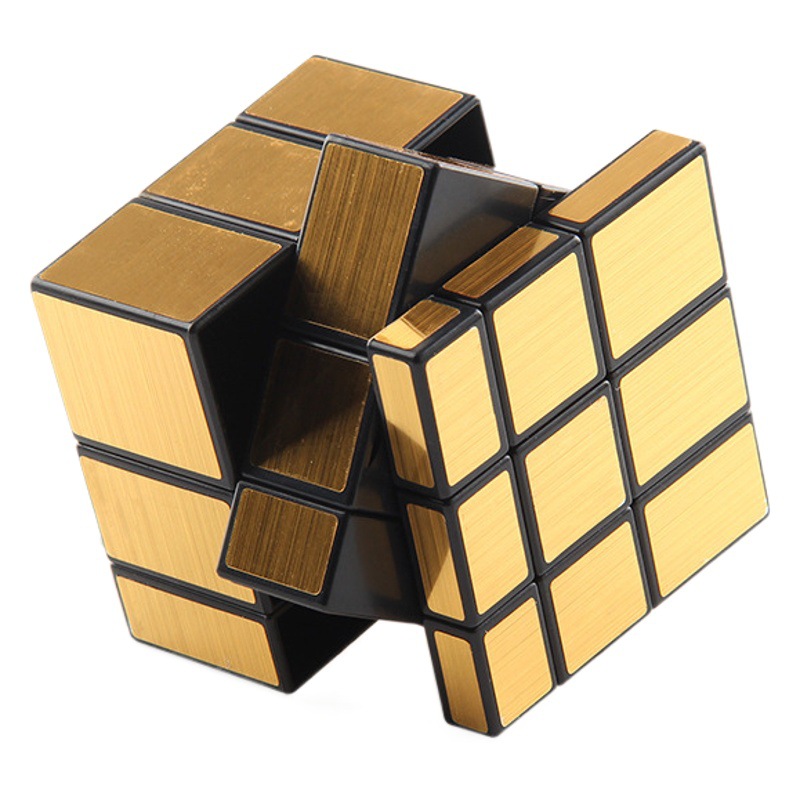 Puzzle espejo de oro y plata de forma alienígena cubo rubico suave de segundo y tercer orden cubo rubico regla mágica variante pequeño juego de juguetes de cubo rubico