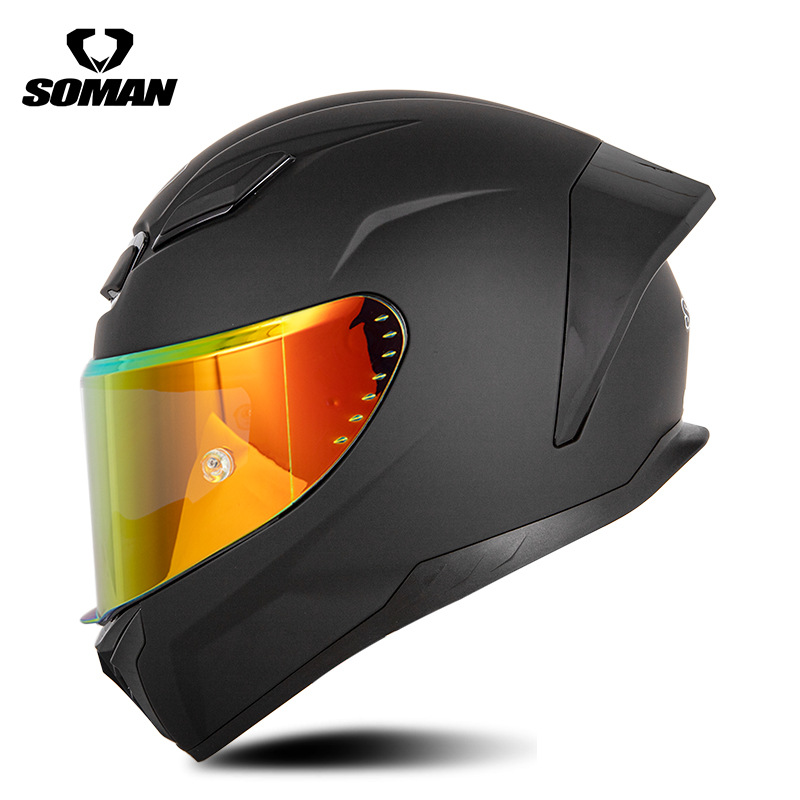 新型SOMANオートバイレースヘルメット男女四季機関車騎乗電気自動車カップルヘルメットSM973
