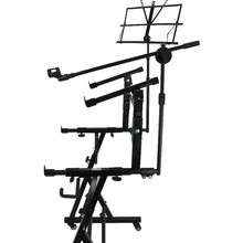 双层电子琴架二层可调节长度双手联琴弹双排键专业类带静音轮紧固