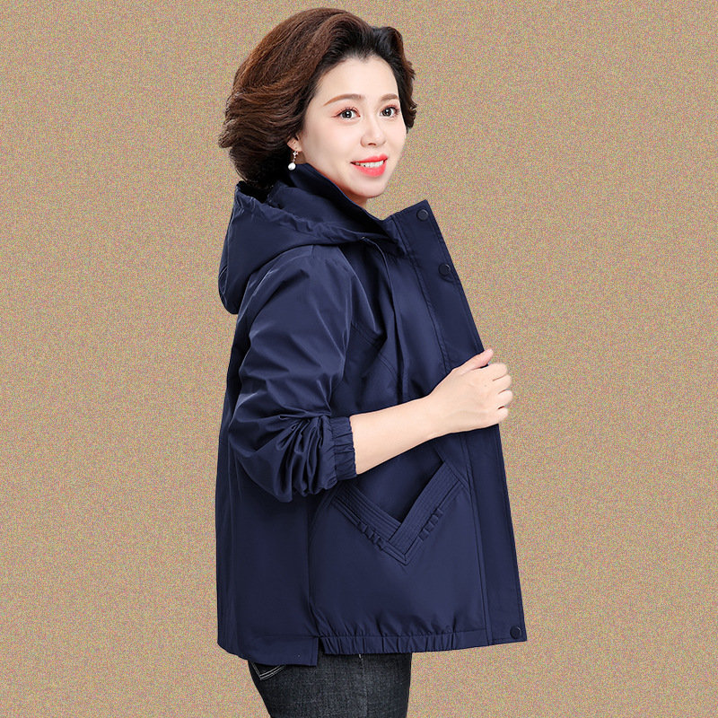 中老年妈妈秋装外套2025新款时尚大码贵夫人短款风衣女春秋夹克|undefined