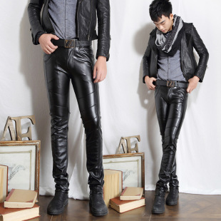 Autumn and winter men's leather pants Korean slim fit leggings men's leather pants casual men's pants Taobao foreign trade Wholesale
