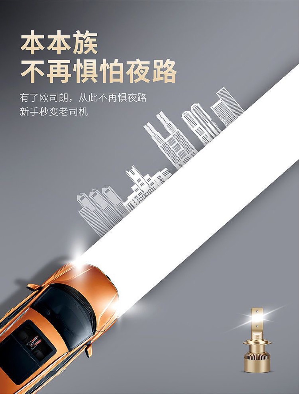 Osram Night Rider LED faro un par de bombilla coche haz bajo haz 12V25W integrado