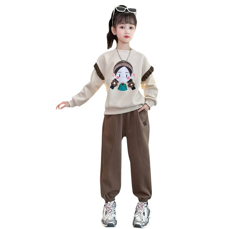 女童秋装套装潮流装2025新款休闲春秋运动儿童洋气卫衣女孩两件套|undefined