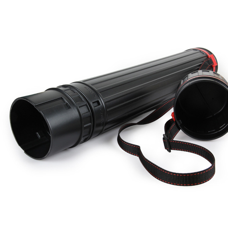 Arte plástico tubo de pintura retráctil dibujo obras colección tubo de almacenamiento retráctil patrón recto tubo negro estante de exhibición cubo de almacenamiento