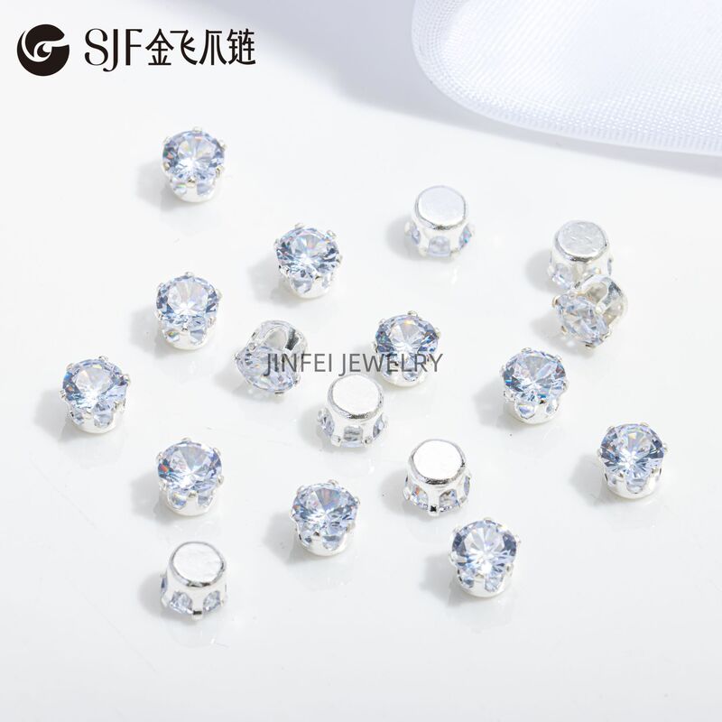 圆形爪水晶锆石华子爪钻diy手链项链饰品配件婚纱辅料婚纱舞蹈服|undefined