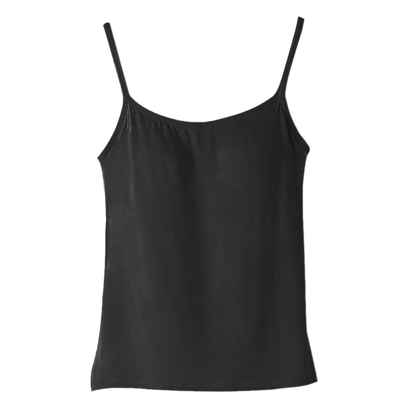 Modal camisola algodón más tamaño con almohadilla en el pecho taza fija correa de hombro ajustable deportes yoga desgaste-base de la ropa interior libre