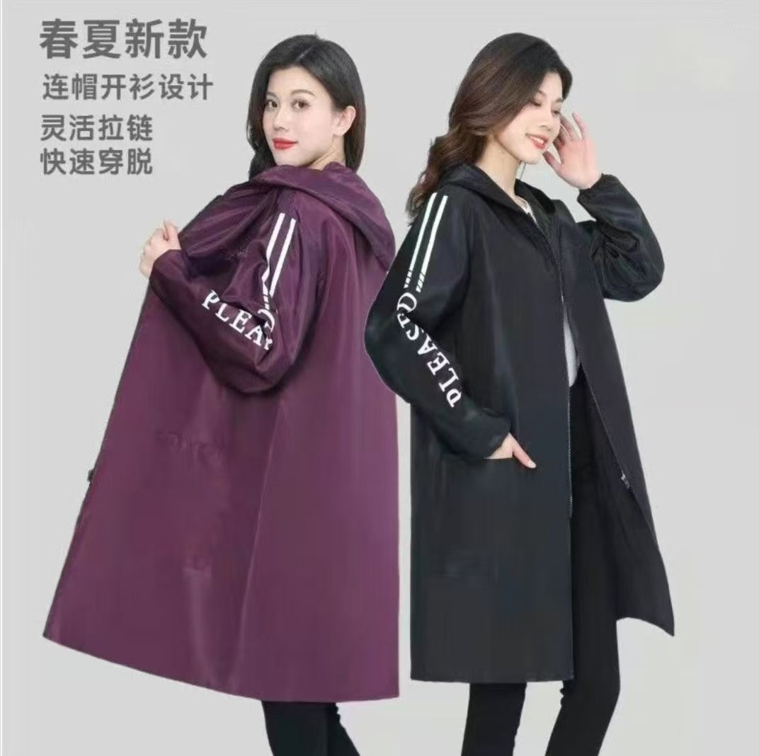 Work Clothes Custom Printed Waterproof Smock for Women Winter Hooded Zipper Long-Sleeved Coat Loose Stain-Resistant Thickened Workwear
