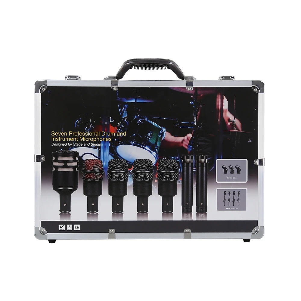 Kit de Micrófonos para Batería con Soporte Omnidireccional para Escenario e Instrumentos image 2