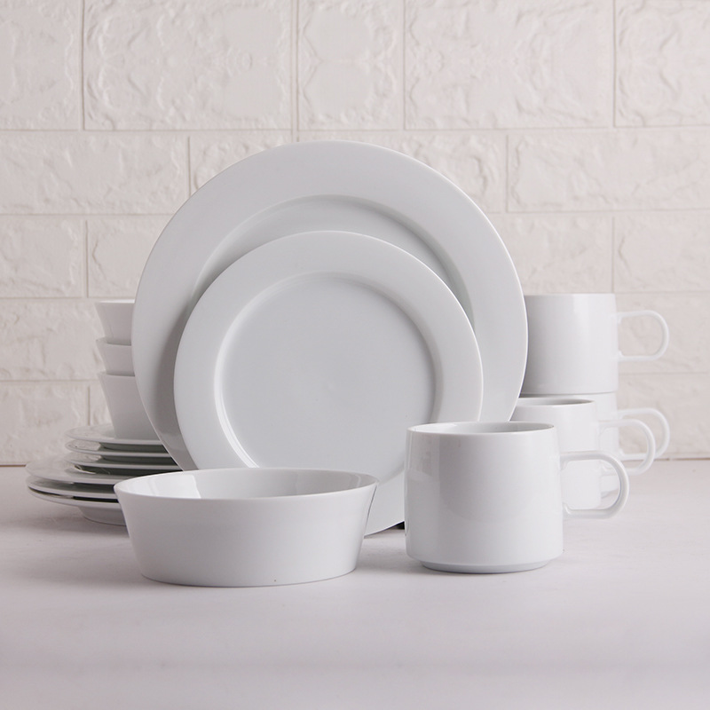 Hotel cocina brillante blanco vajilla traje Hotel cocina porcelana servir platos