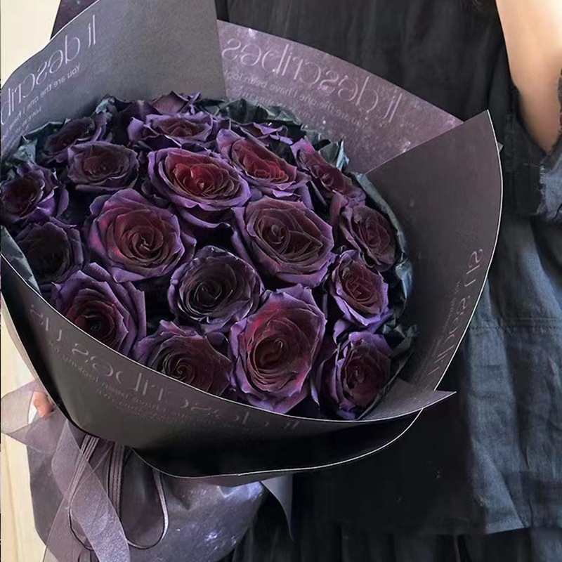 新款大理石梅紫酱包花纸鲜花玫瑰包装纸礼物diy花束包装材料